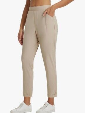 Baleaf Rolled Cuff Khaki Travel Pants, Petite XS